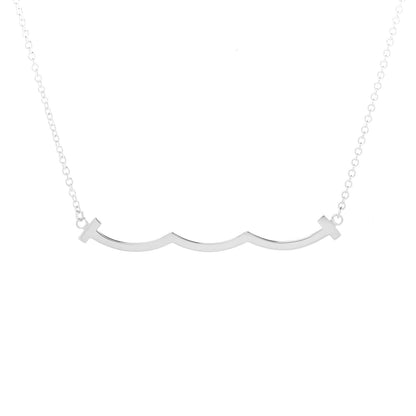 Tiffany Sterling Silver Small T Wave Pendant Necklace 4 of 7