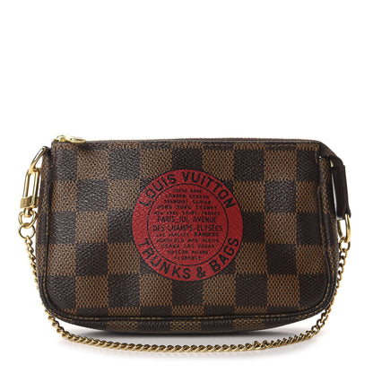 Louis Vuitton Damier Ebene Complice Trunks and Bags Mini Pochette Accessories Red 1 of 6