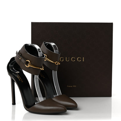 Gucci Calfskin Ursula Ankle Wrap Pumps 38.5 Grey Field 10 of 10