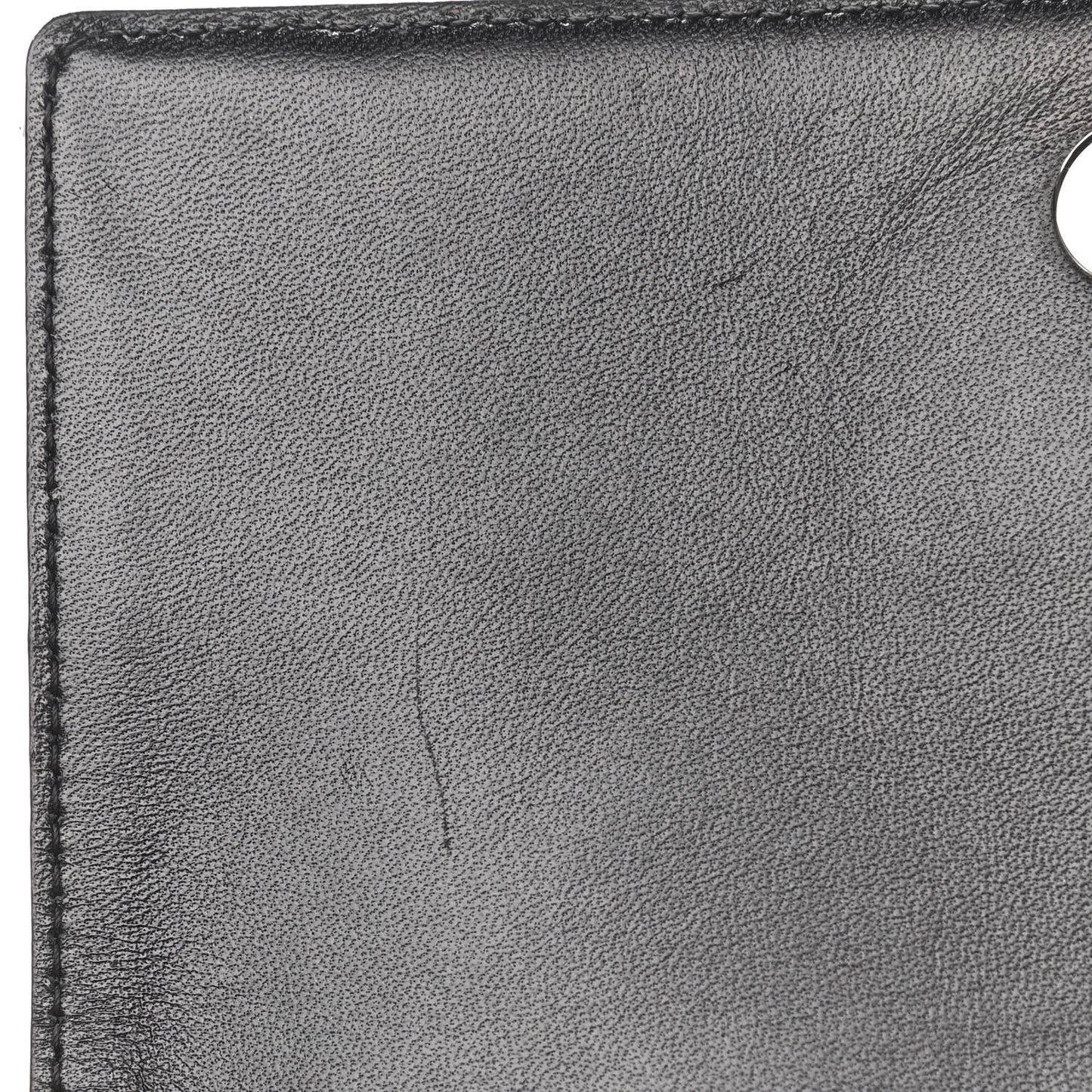 Grained Calfskin Diorama Wallet on Chain Pouch Black