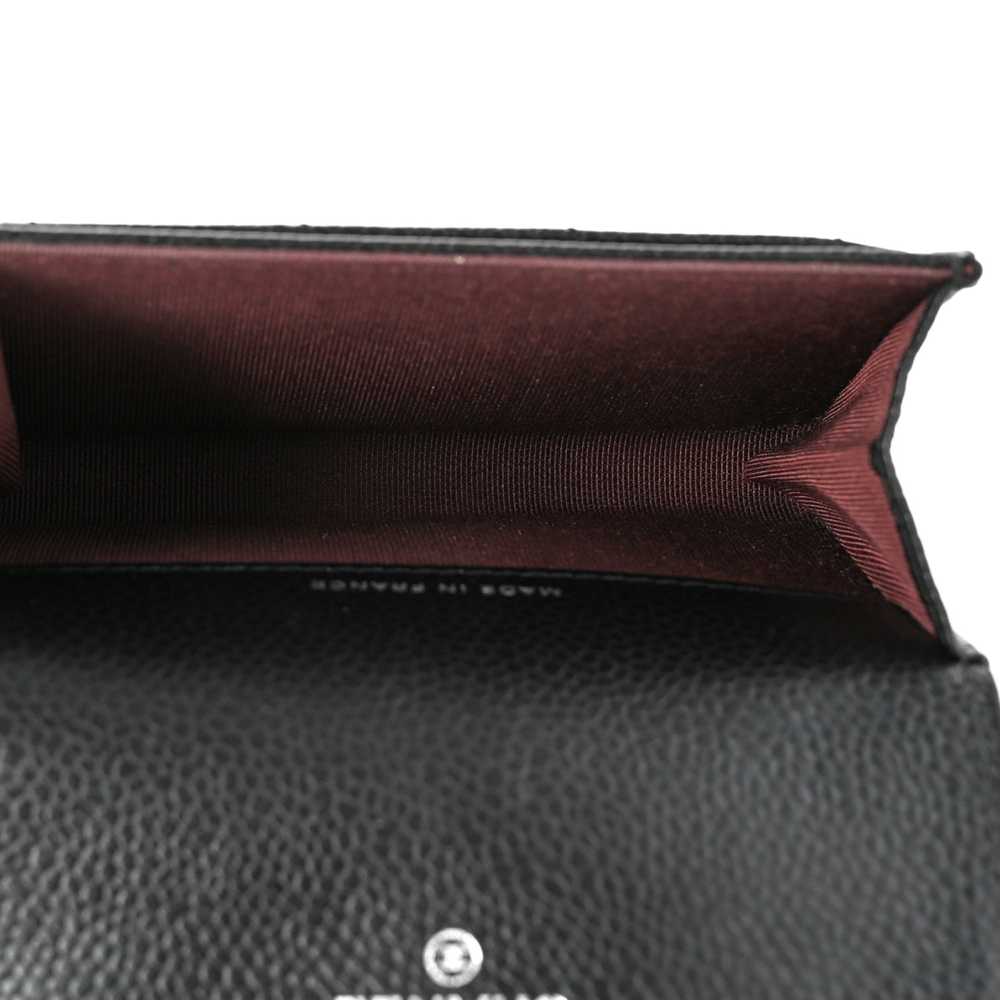Caviar Quilted Flap Card Holder Wallet Black