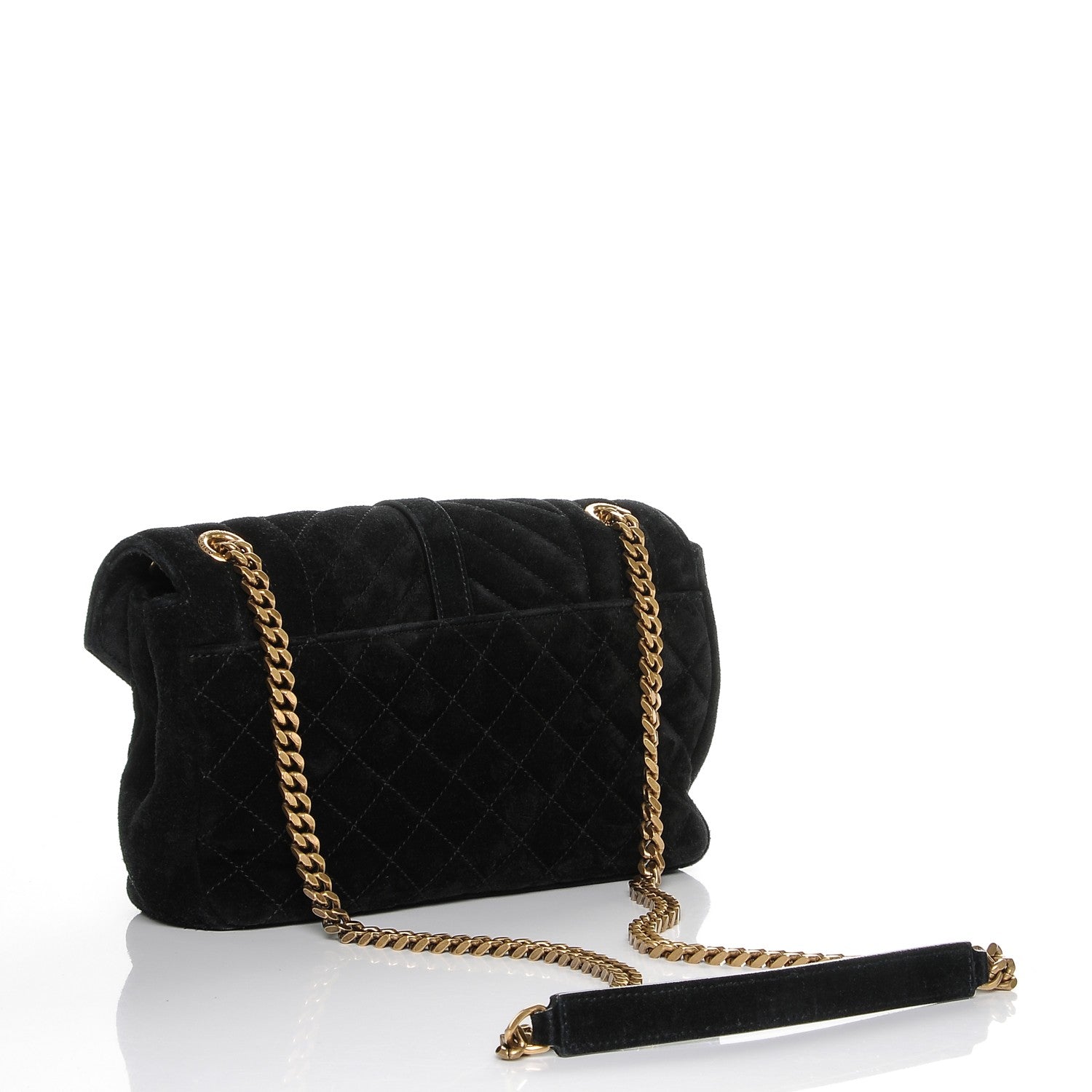 Saint Laurent Suede Tri-Quilt Monogram Medium College Bag Black 3 of 6