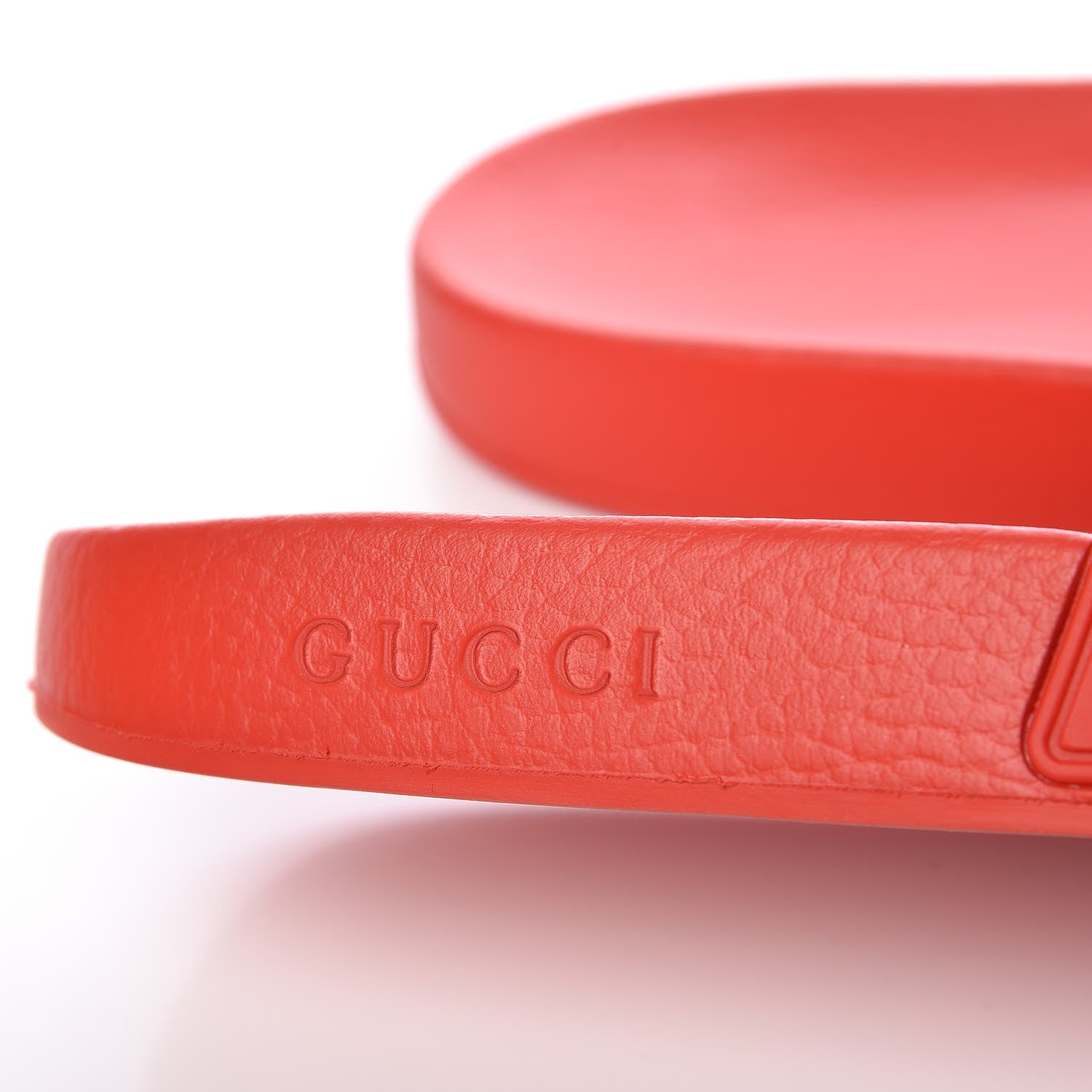 Gucci Rubber GG Monogram Mens Slide Sandals 9 Hibiscus Red 8 of 9