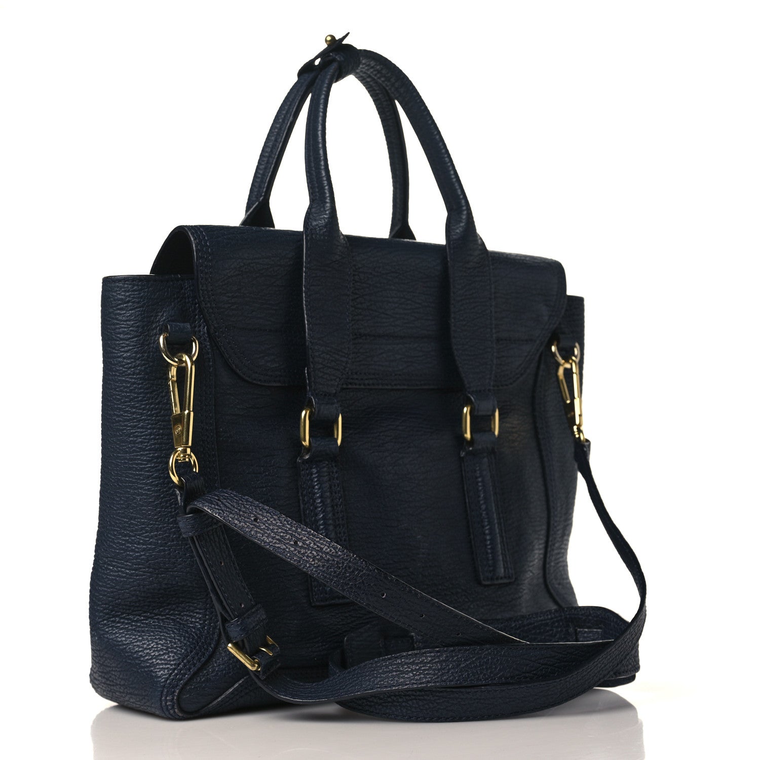 3.1 Phillip Lim Textured Calfskin Medium Pashli Satchel Ink 3 of 16