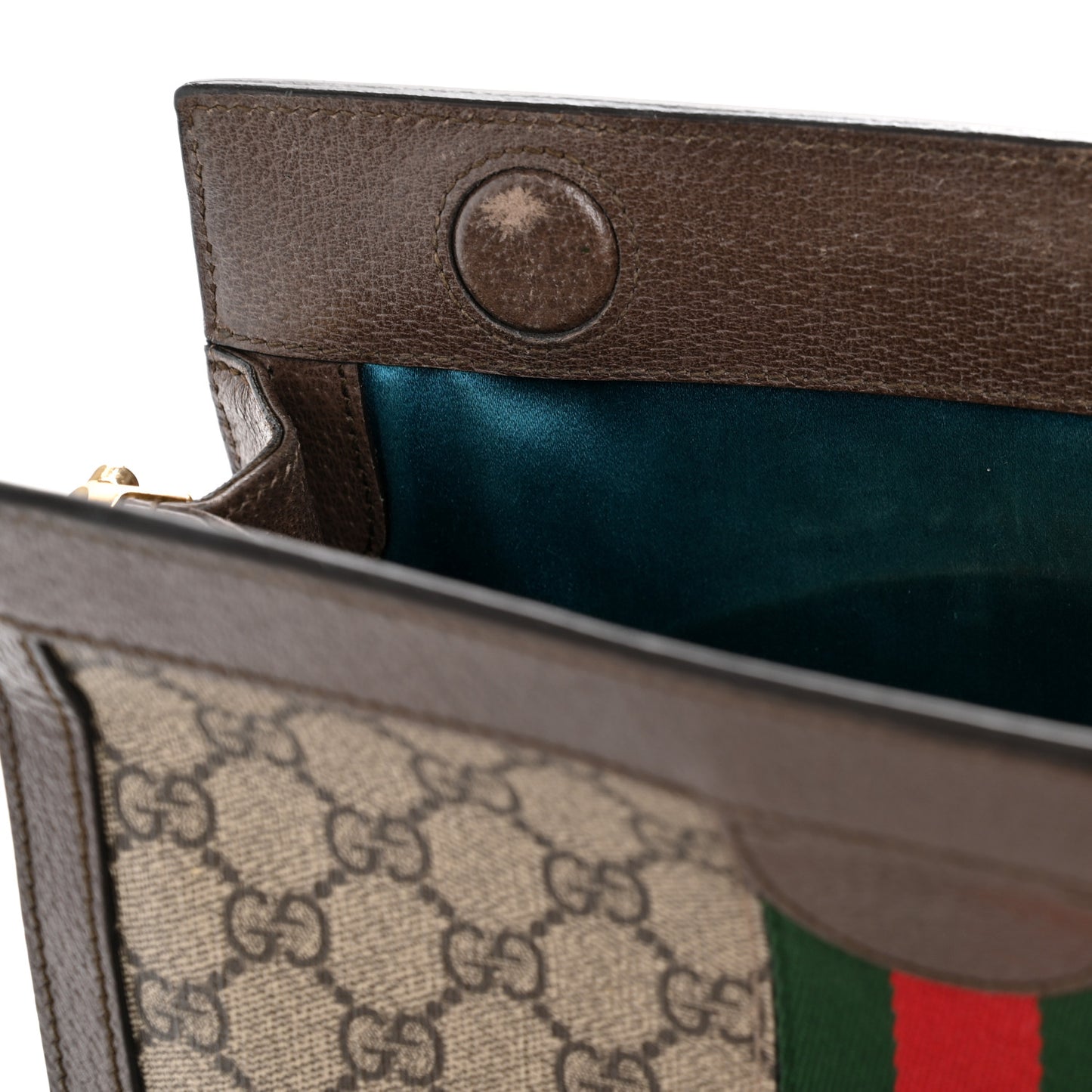 GG Supreme Monogram Web Small Ophidia Chain Shoulder Bag Brown