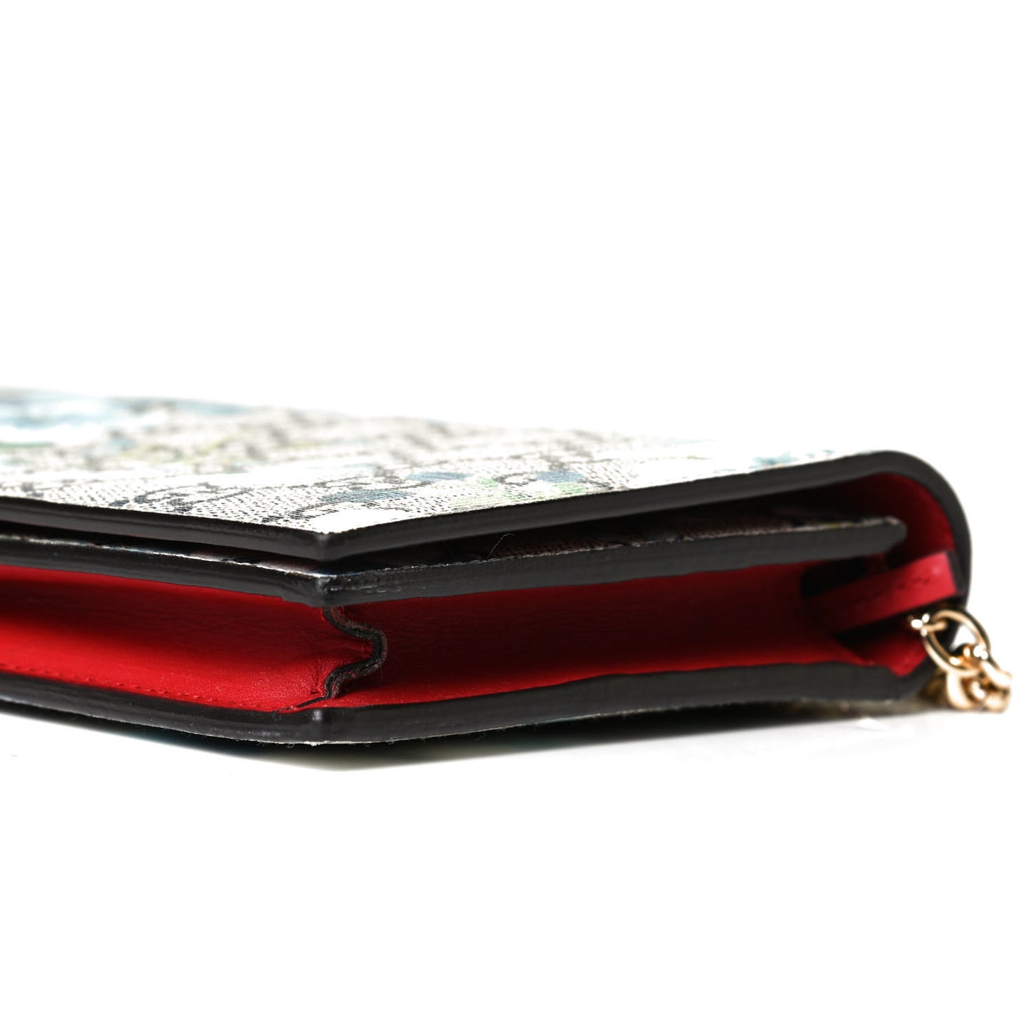 GG Supreme Monogram Blooms Chain Wallet Blue