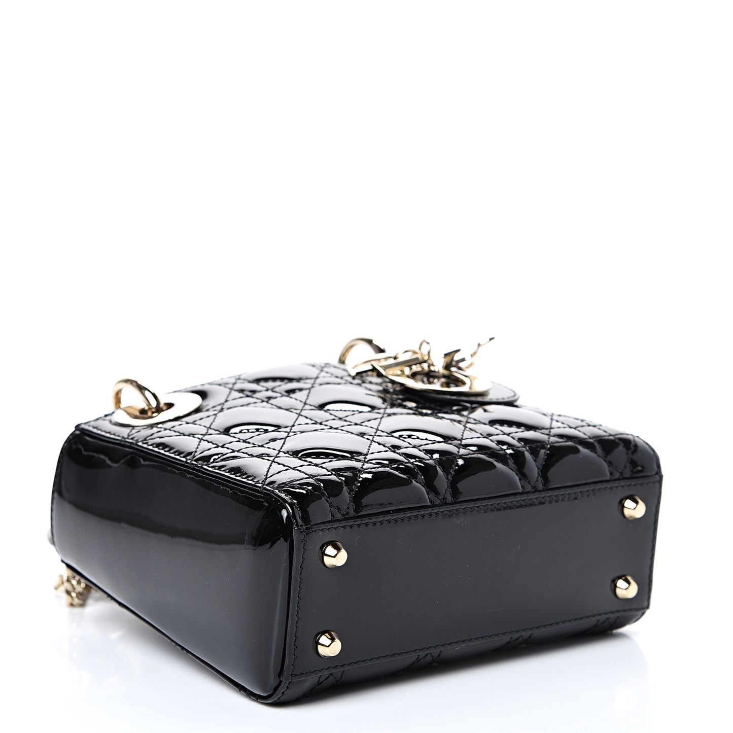 Patent Cannage Mini Lady Dior Black