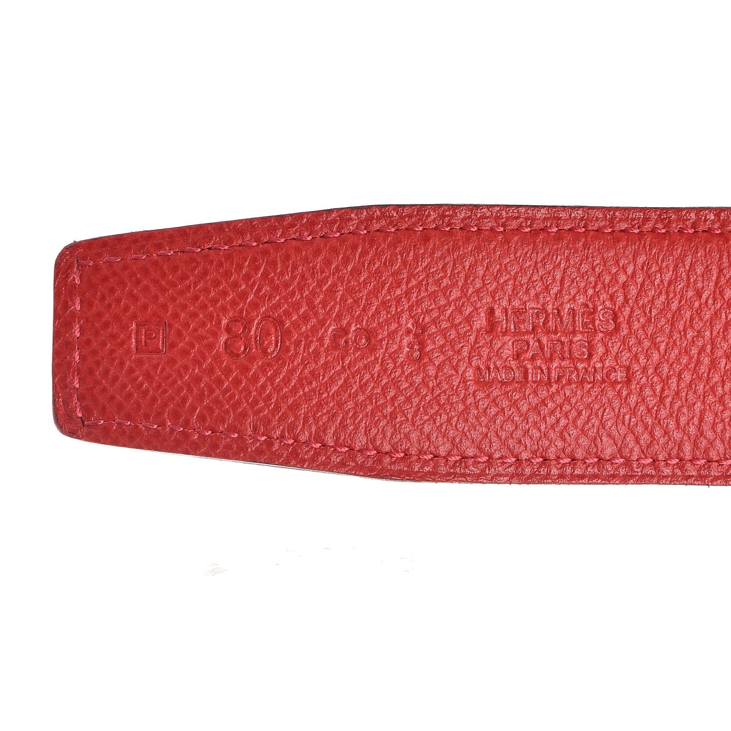 Hermes Epsom Swift 32mm Belt Strap 80 Rouge Casaque Rouge H 3 of 6
