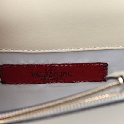 Valentino Garavani Vitello Mini Rockstud Flap Wallet on Chain Ivory 6 of 11