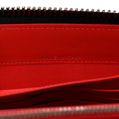 Christian Louboutin Calfskin Empire Panettone Spiked Zip Around Wallet Black 7 of 8