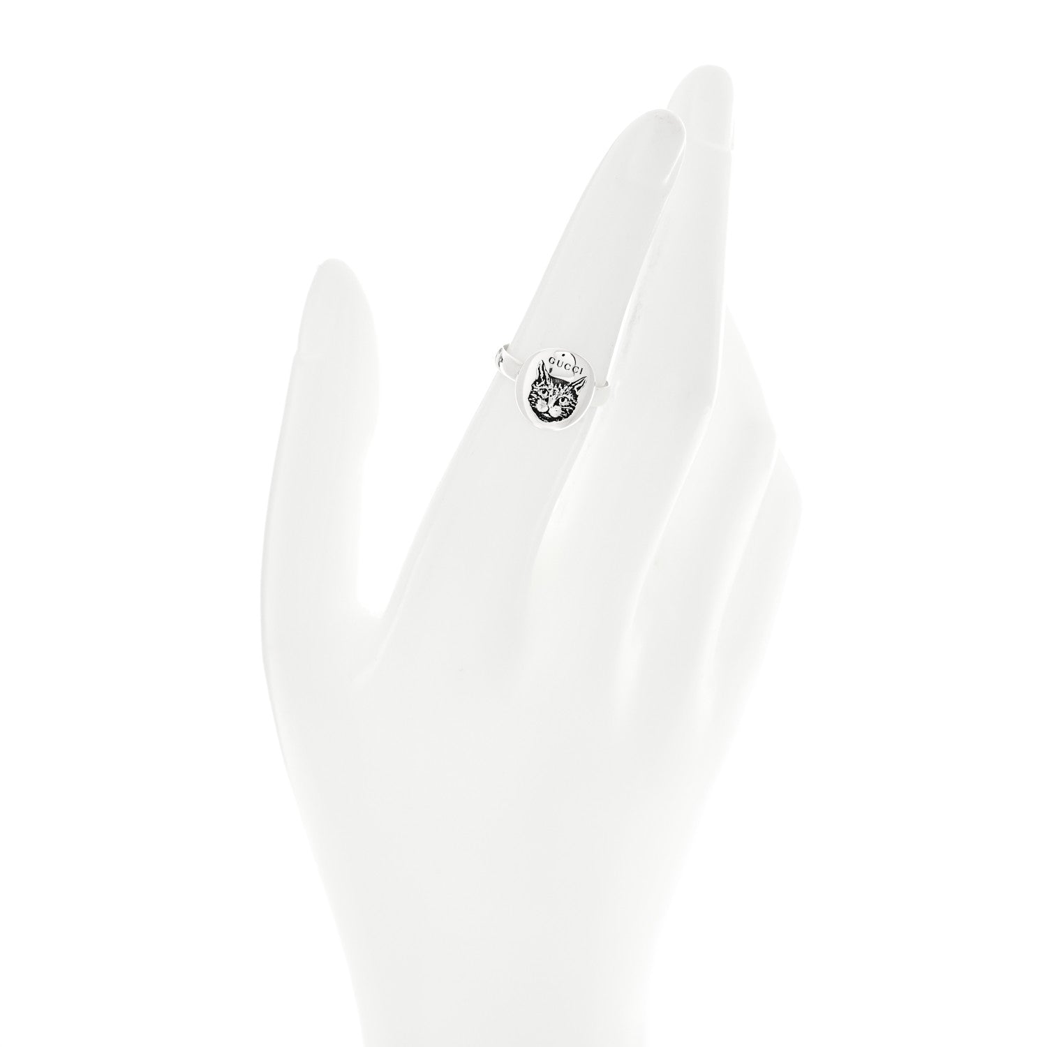 Gucci Sterling Silver Blind for Love Mystic Cat Ring 52 6 2 of 8
