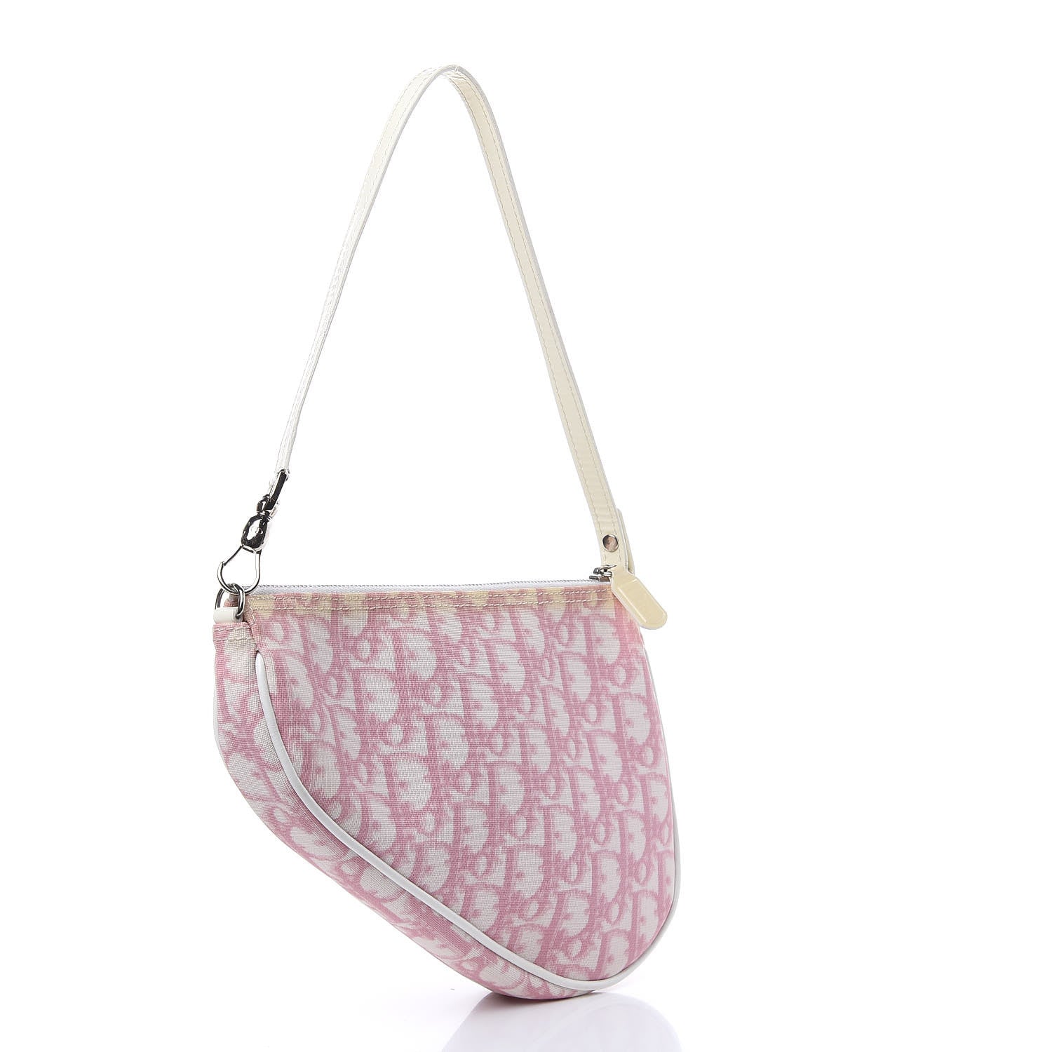 Christian Dior Monogram Mini Saddle Pochette Pink 3 of 15