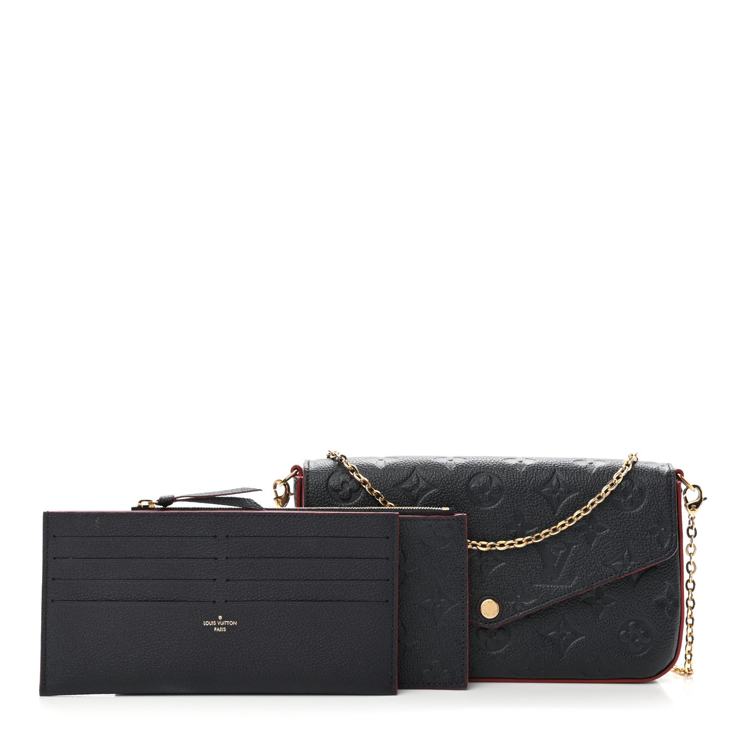 Louis Vuitton Empreinte Pochette Felicie Chain Wallet Marine Rouge 1 of 13