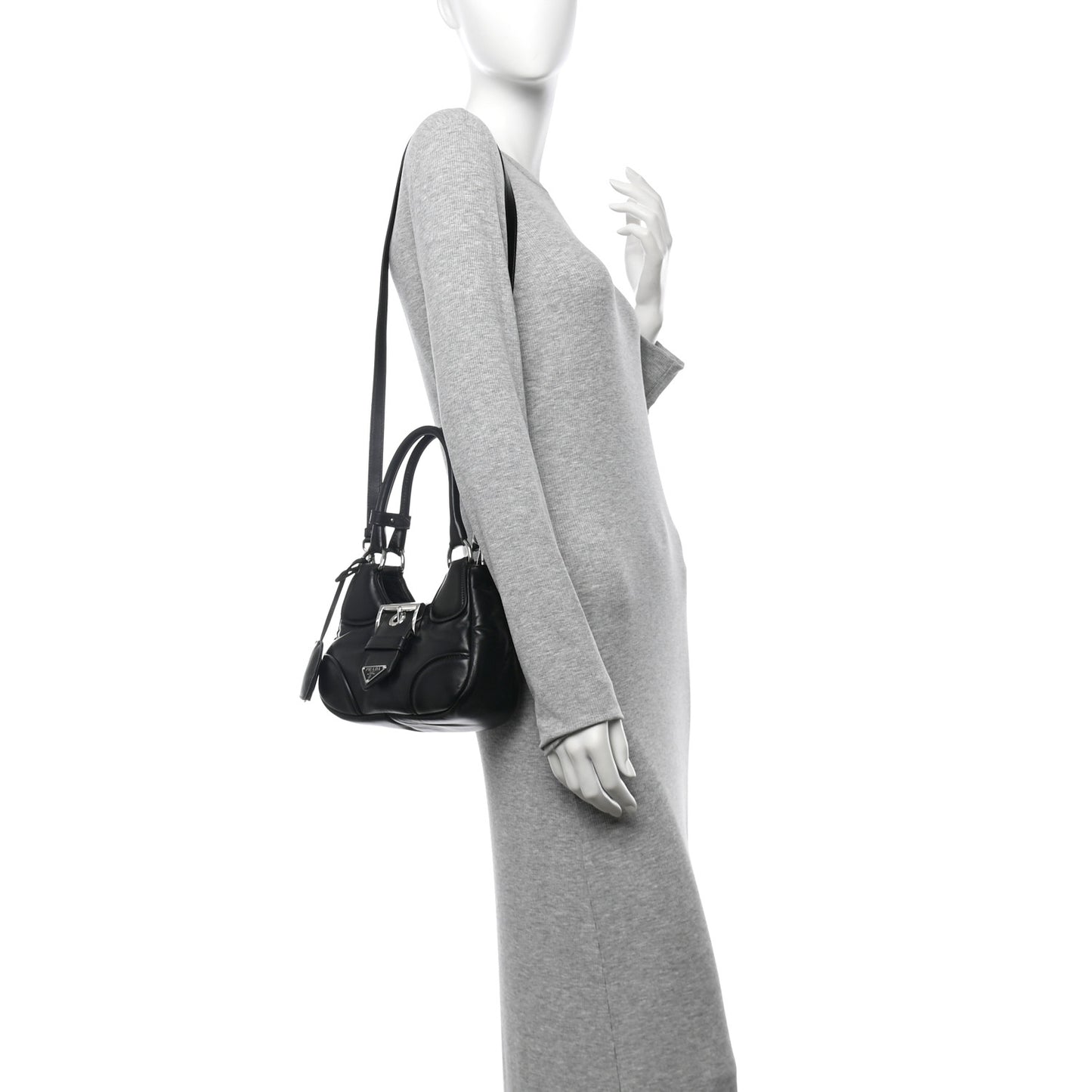 Nappa Soft Padded Re-Edition 2002 Moon Bag Black