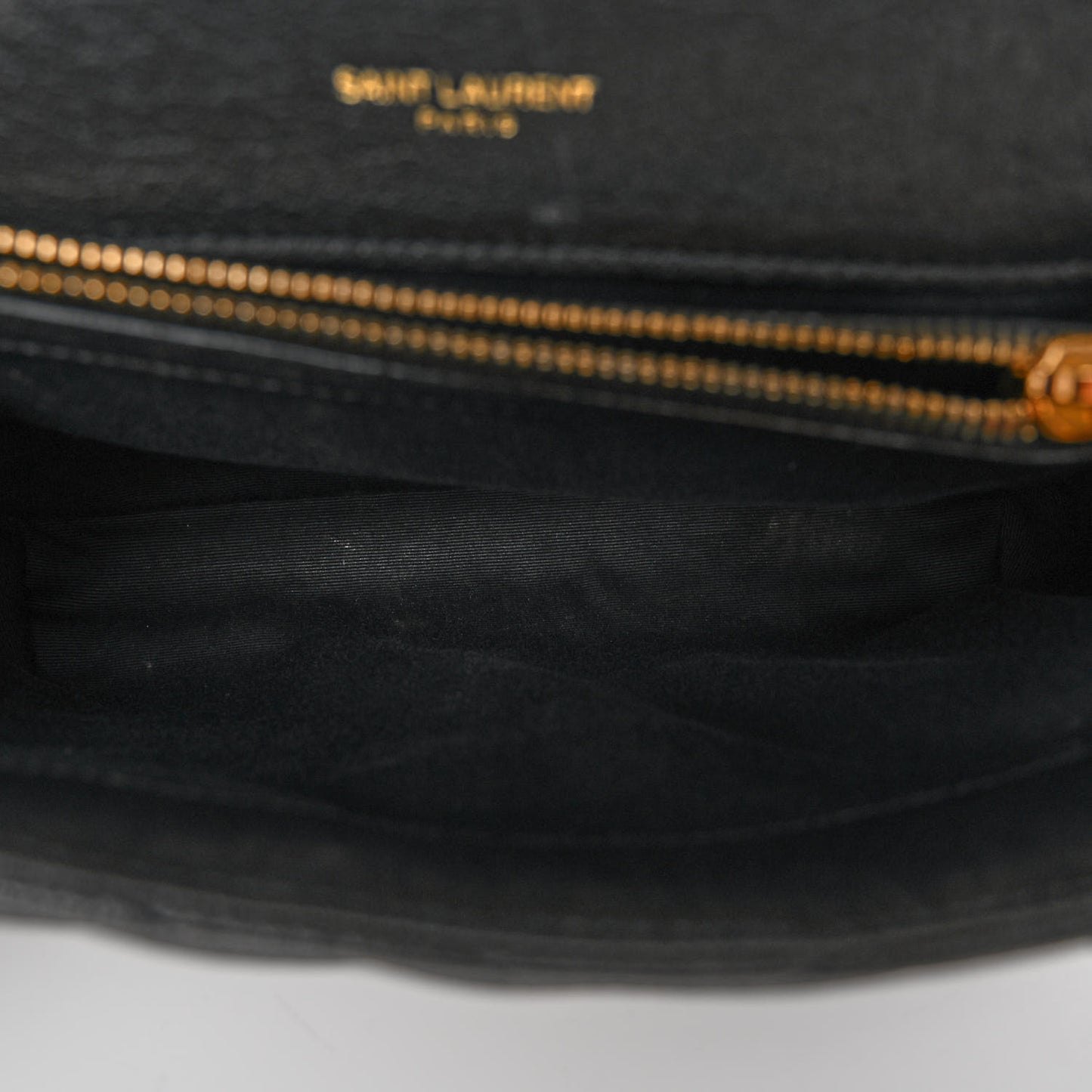 Sheepskin Matelasse Chevron Monogram Medium College Bag Black