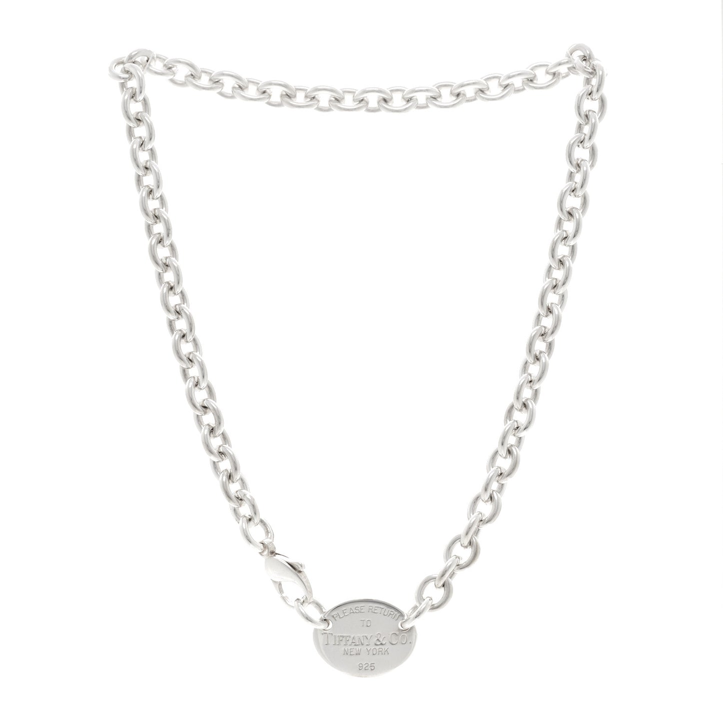 Sterling Silver Return to Tiffany Oval Tag Choker Necklace