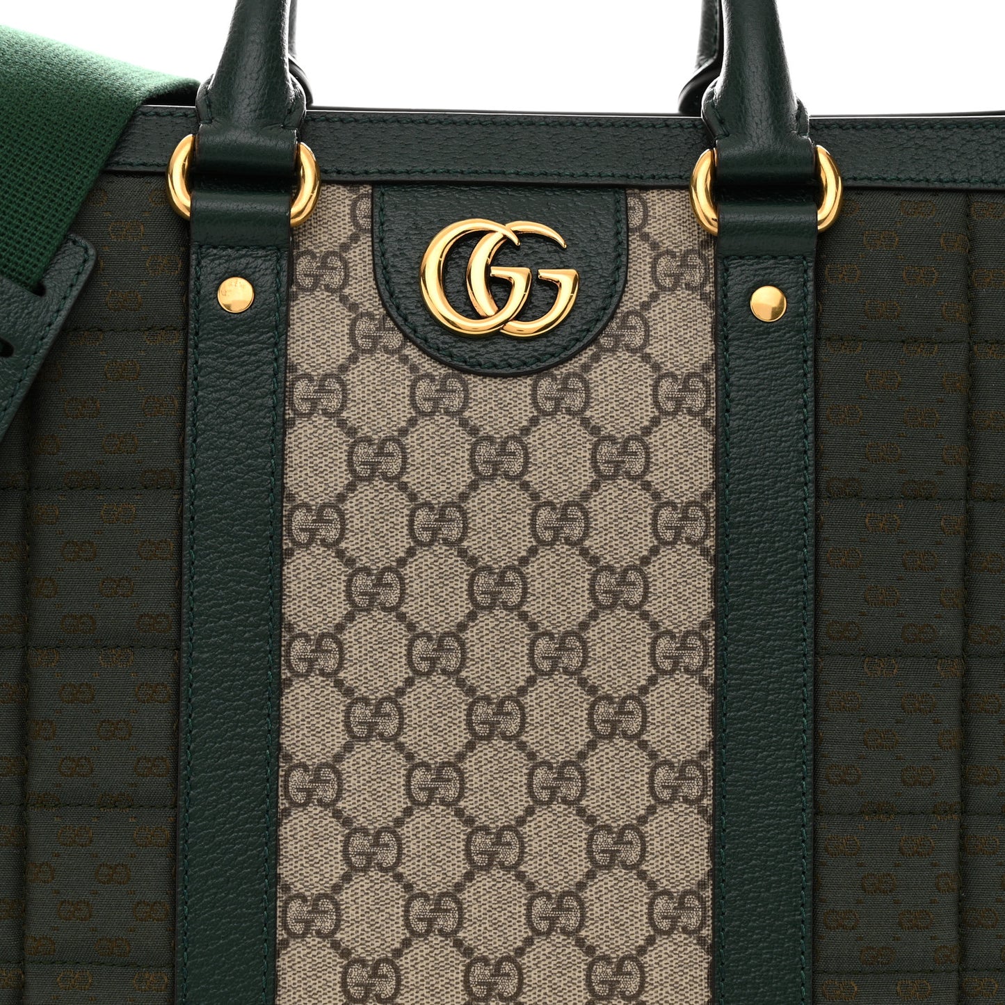 Monogram GG Mignon Textured Dollar Calfskin GG Supreme Monogram Quilted Mini GG Large Tote Bag Green Beige Ebony