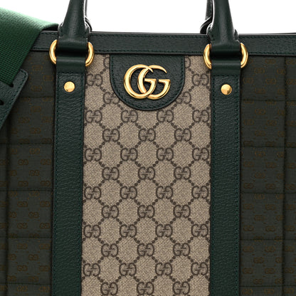 Gucci Monogram GG Mignon Textured Dollar Calfskin GG Supreme Monogram Quilted Mini GG Large Tote Bag Green Beige Ebony 8 of 11