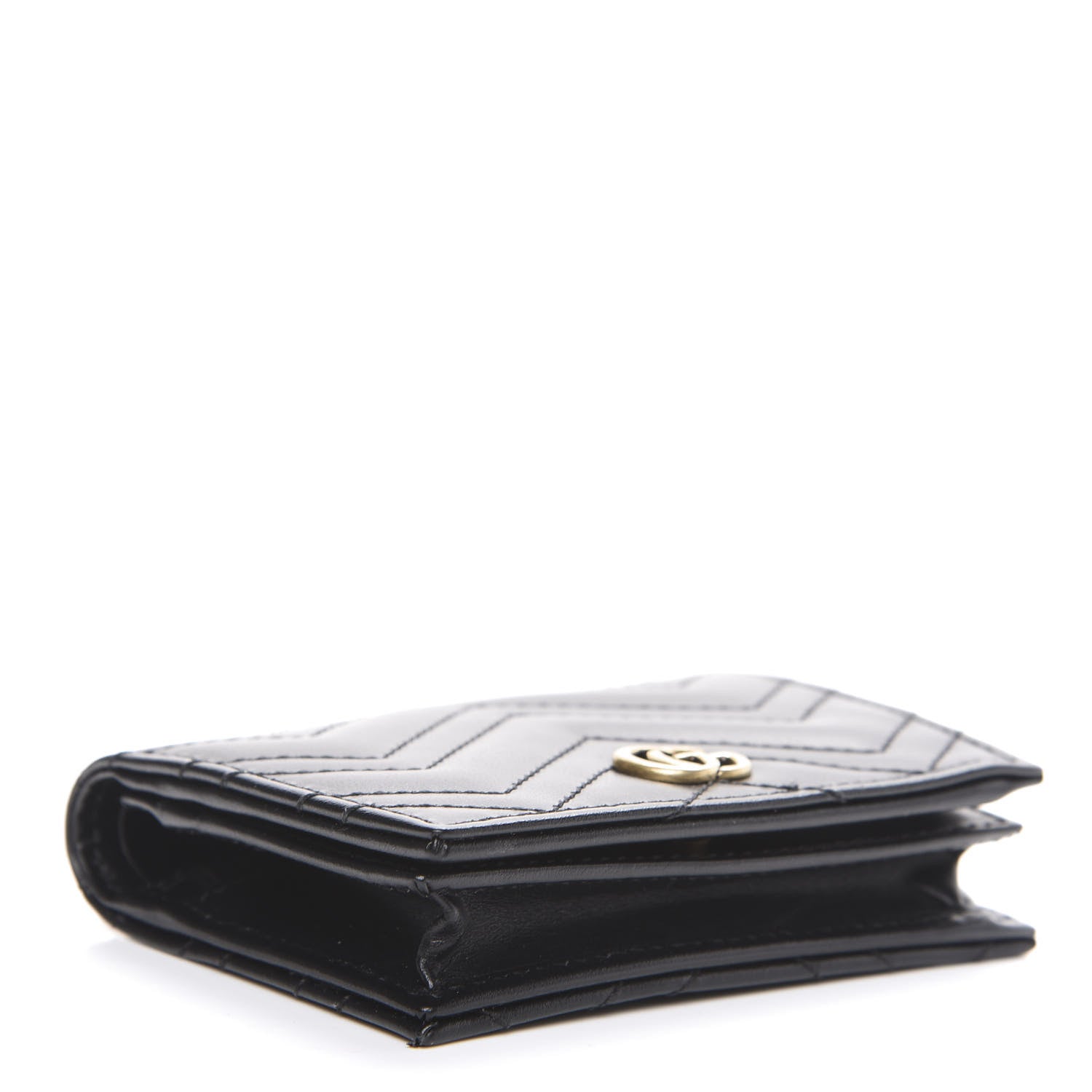Gucci Calfskin Matelasse GG Marmont Card Case Wallet Black 3 of 6