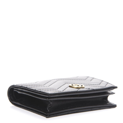 Gucci Calfskin Matelasse GG Marmont Card Case Wallet Black 3 of 6