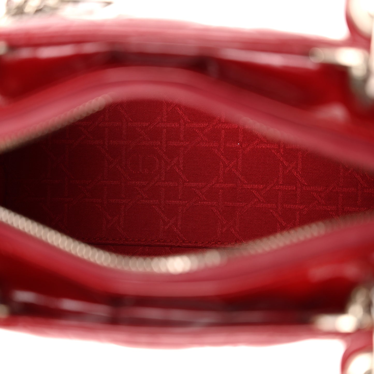 Patent Cannage Medium Lady Dior Red