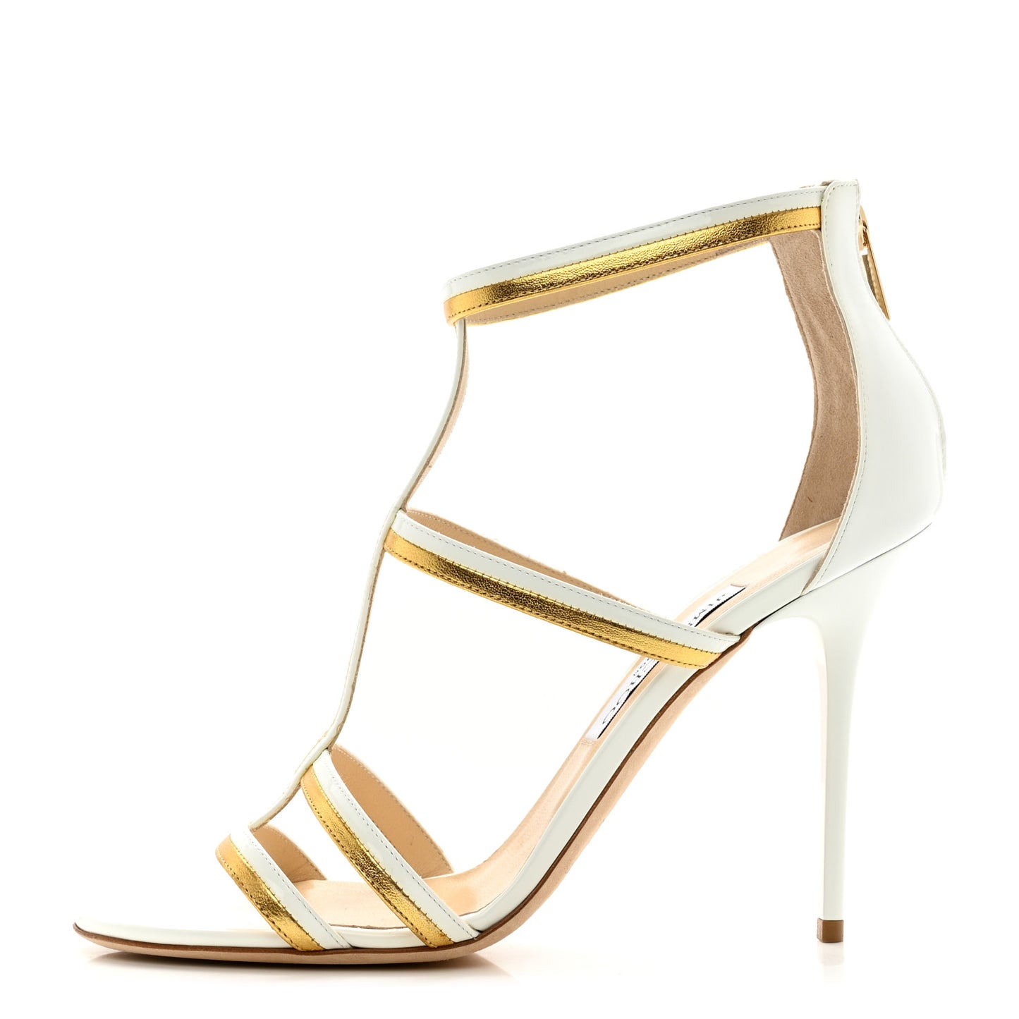 Metallic Patent Thistle 100 Sandals 40 White Gold