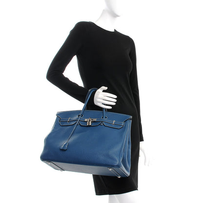Hermes Taurillon Clemence Birkin 40 Bleu Thalassa 2 of 31