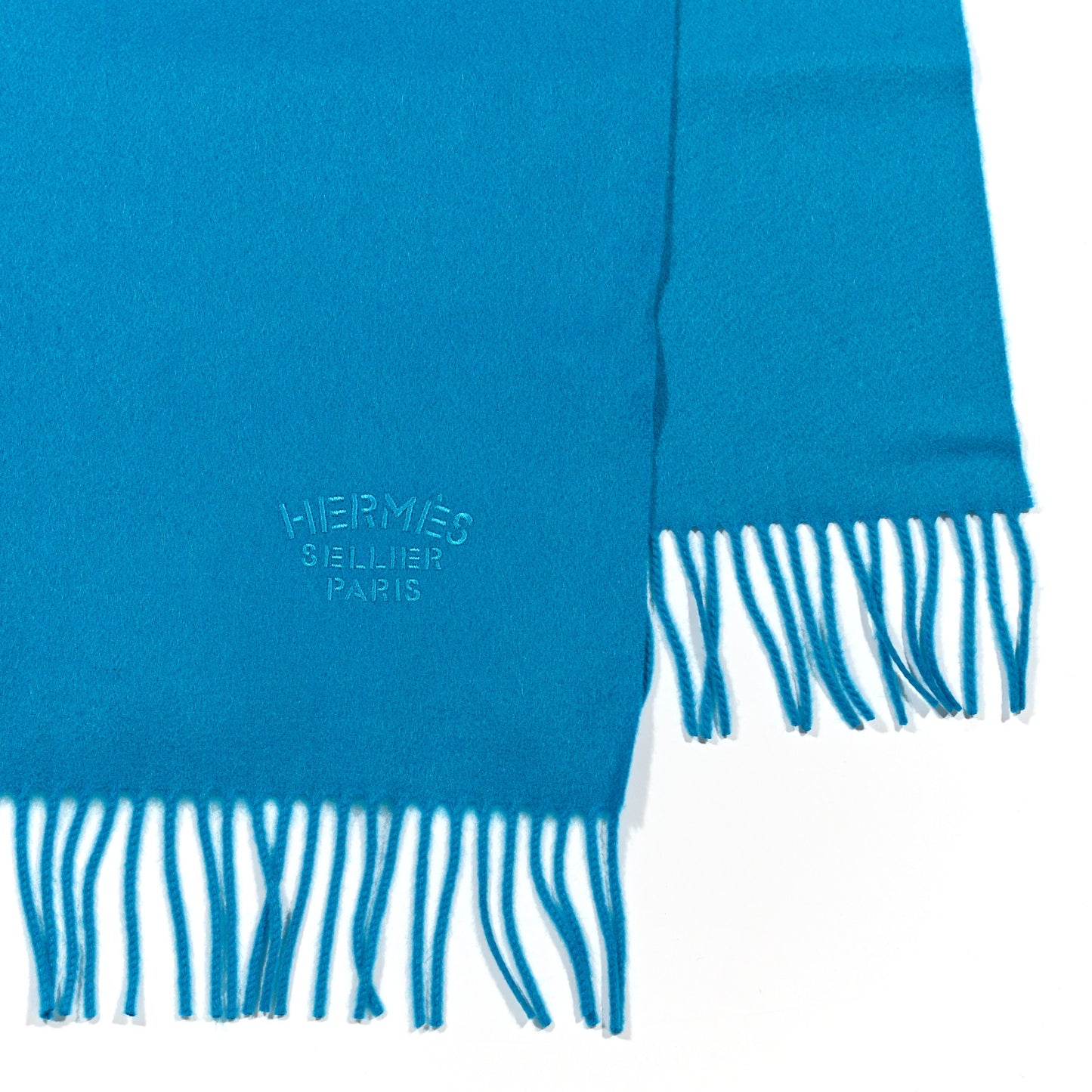 Cashmere Broderie Scarf Turquoise
