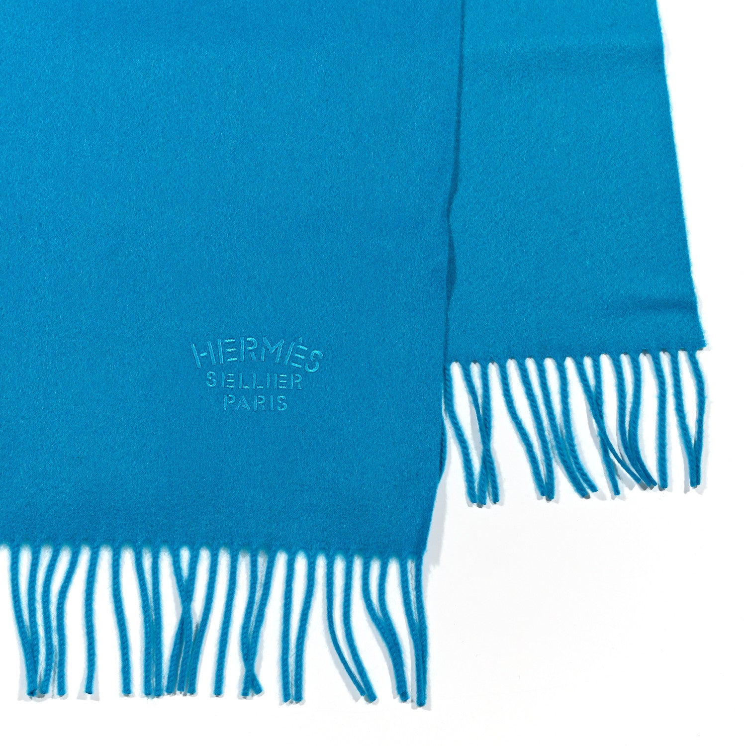Hermes Cashmere Broderie Scarf Turquoise 3 of 4