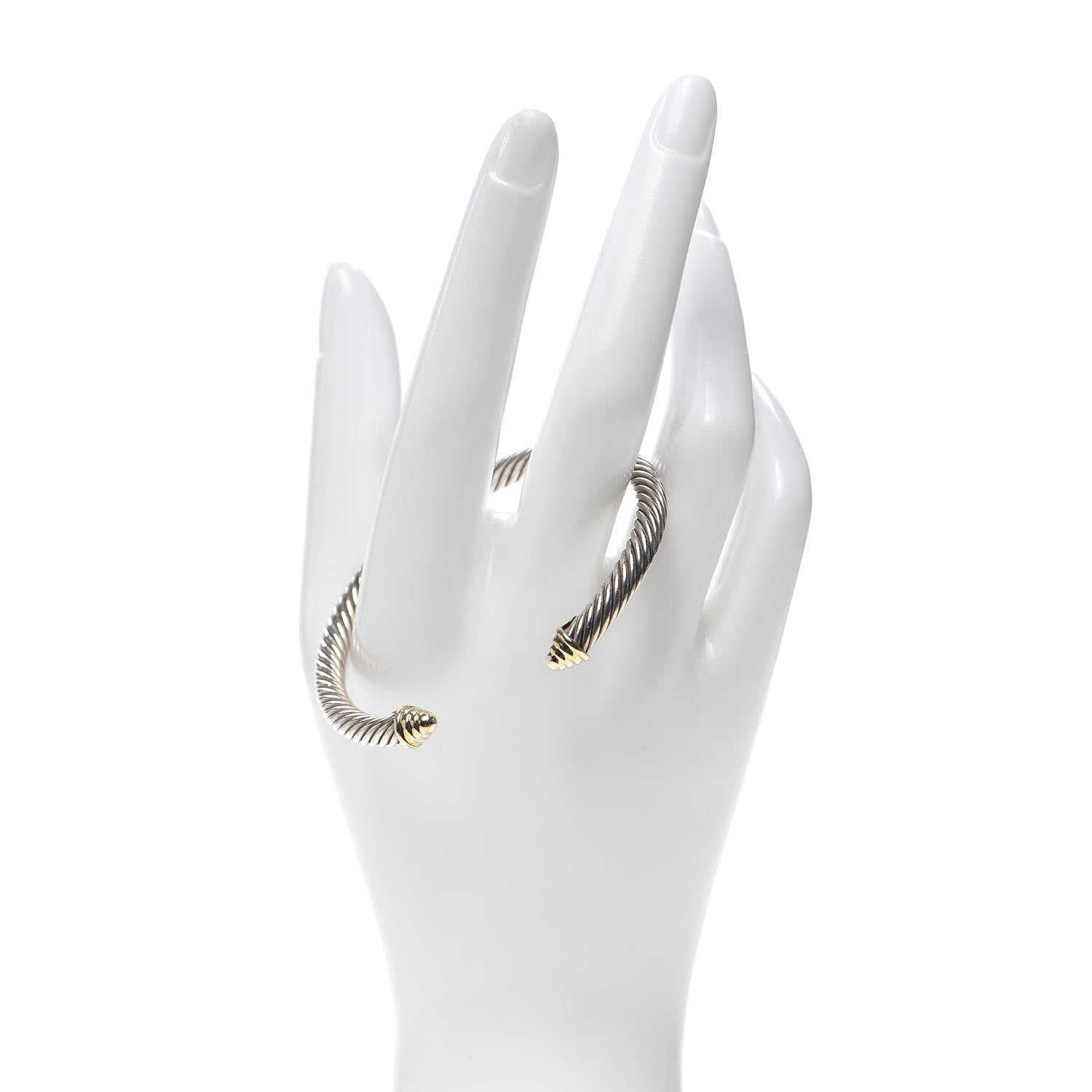 David Yurman Sterling Silver 14K Yellow Gold 5mm Cable Classics Bracelet 2 of 5