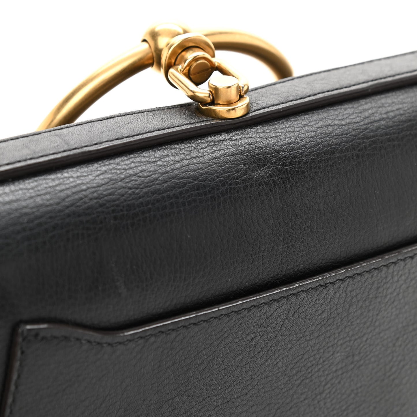 Calfskin Suede Medium Nile Bracelet Bag Black