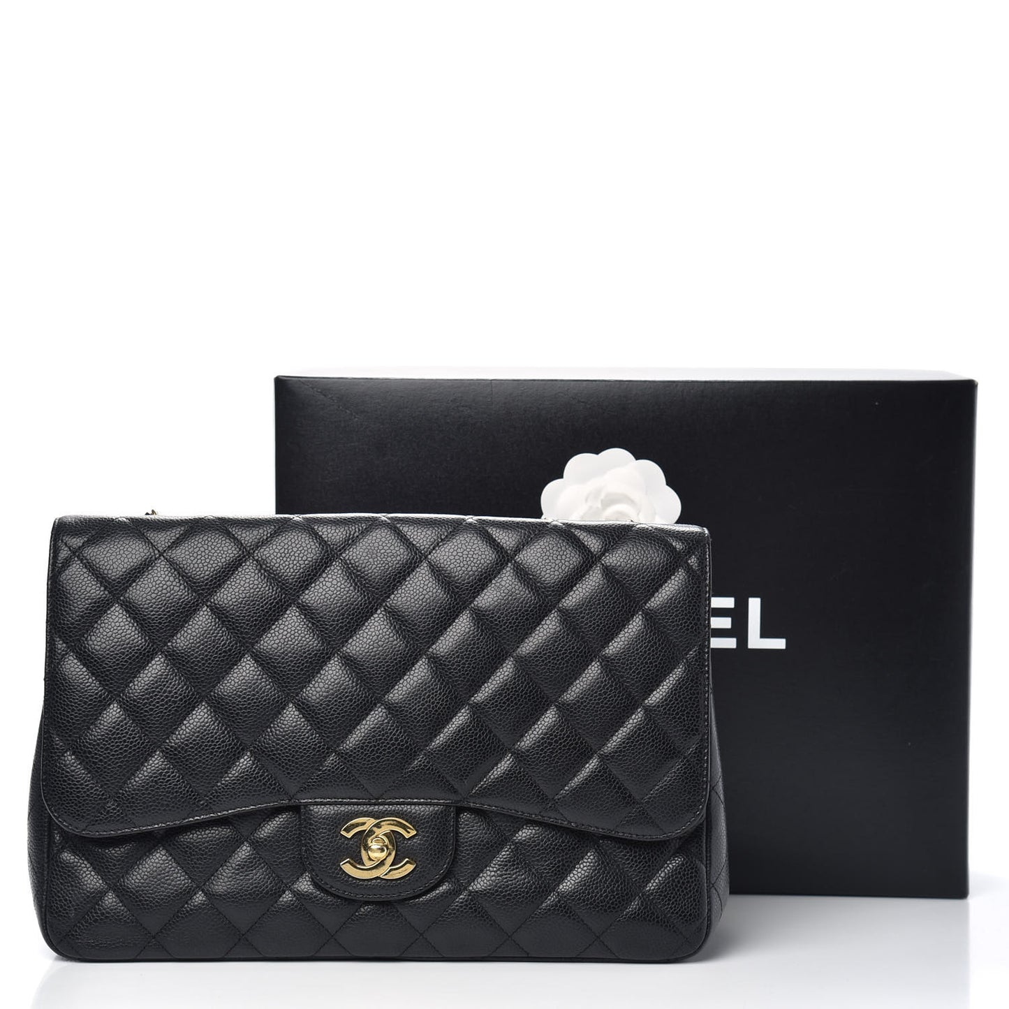 Caviar Quilted Jumbo Single Flap Black