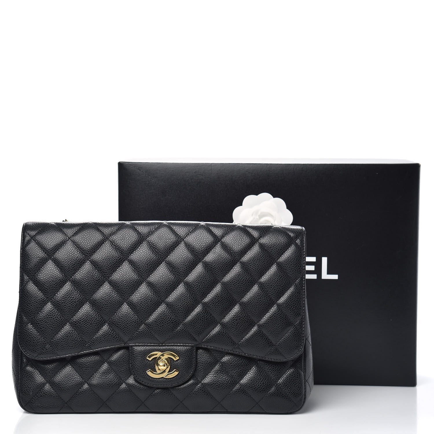 Chanel Caviar Quilted Jumbo Single Flap Black 15 of 15