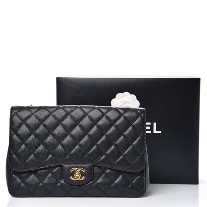 Chanel Caviar Quilted Jumbo Single Flap Black 15 of 15