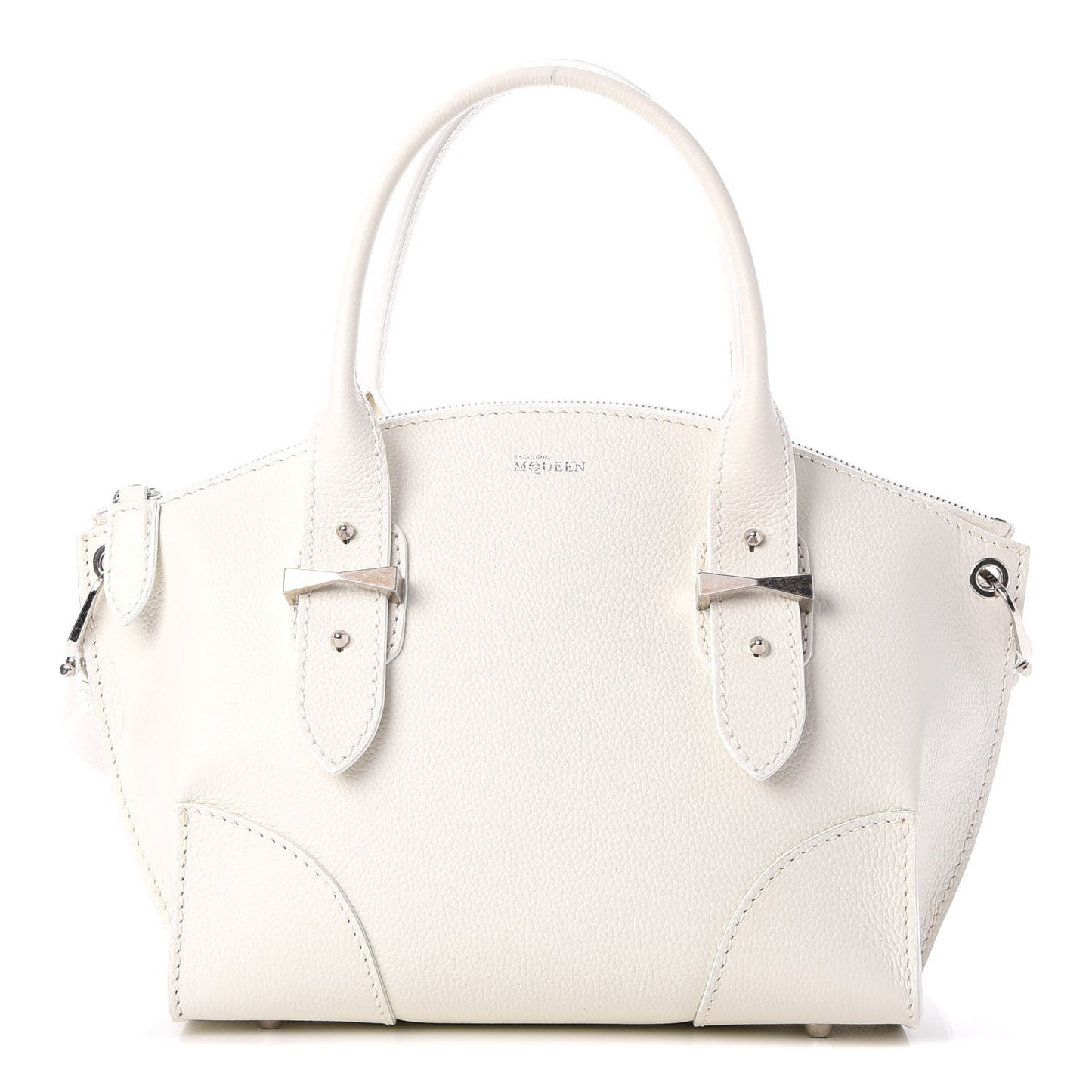 Grained Calfskin Small Legend Satchel White