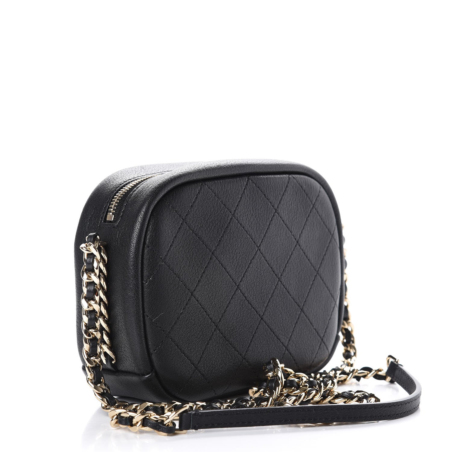 Chanel Goatskin Quilted Small Casual Trip Camera Case Black 3 of 15