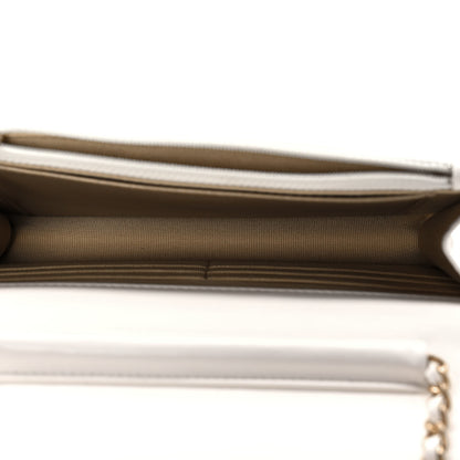 Chanel Lambskin Quilted Coco Clips Wallet On Chain WOC White 4 of 10