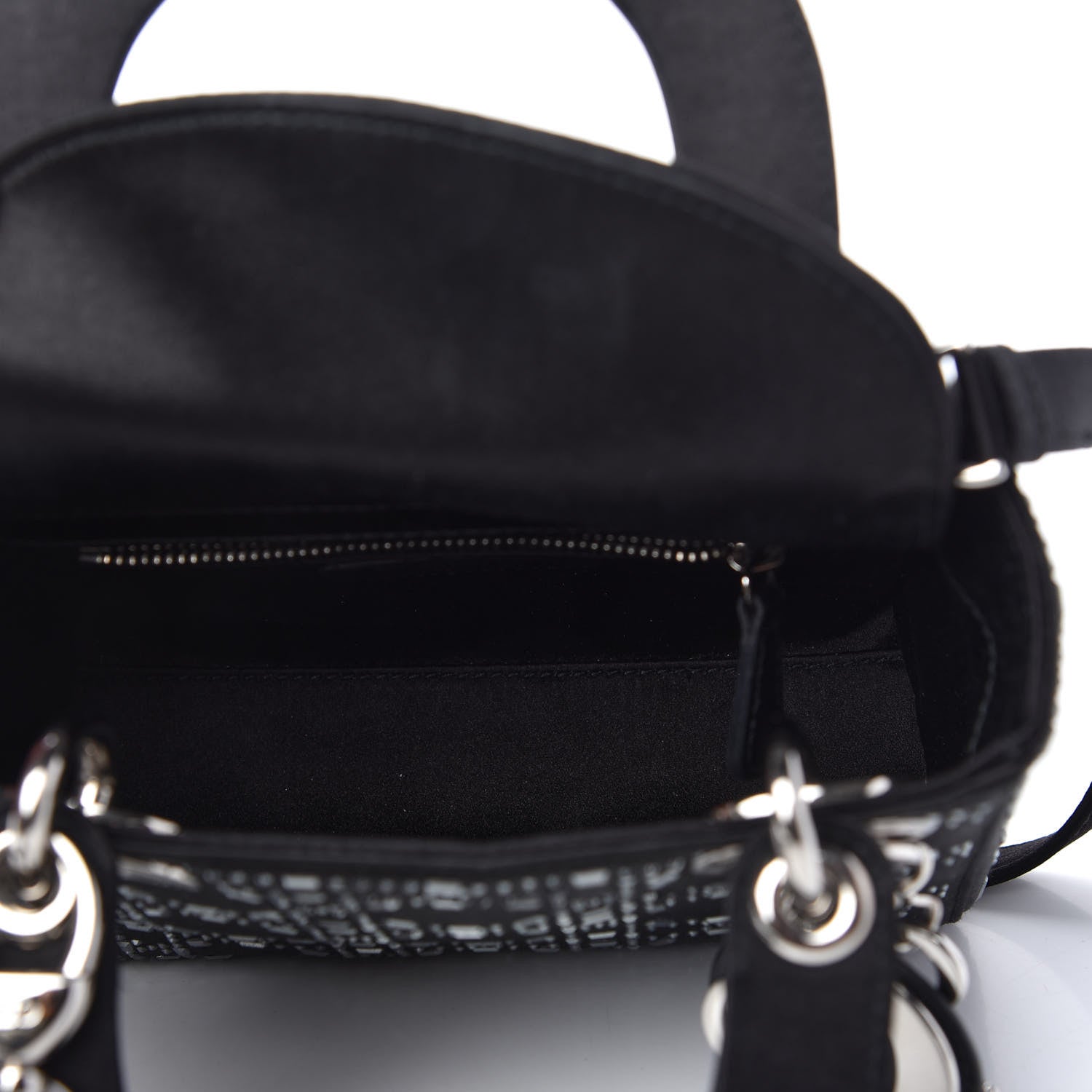 Christian Dior Satin Crystal Cannage Mini Lady Dior Black 5 of 9