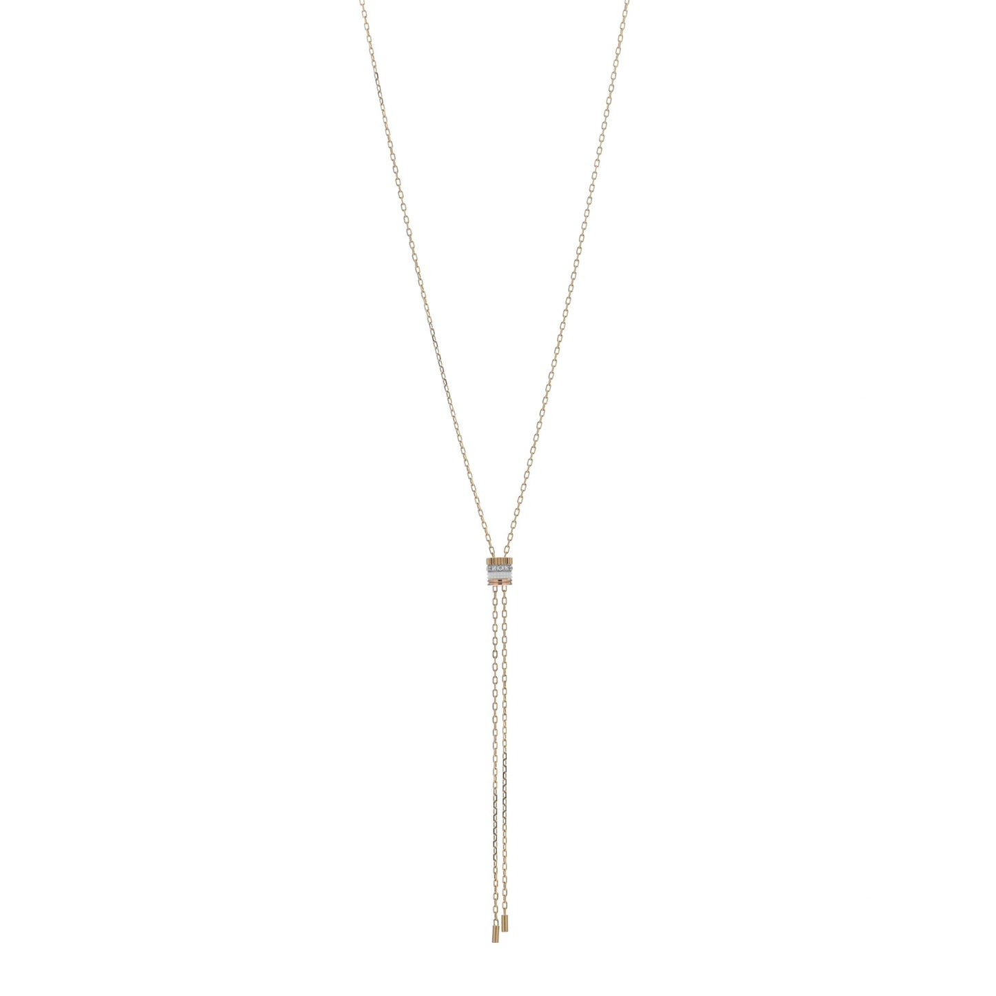 18K White Yellow Rose Gold Diamond Ceramic SM Quatre White Edition Tie Necklace