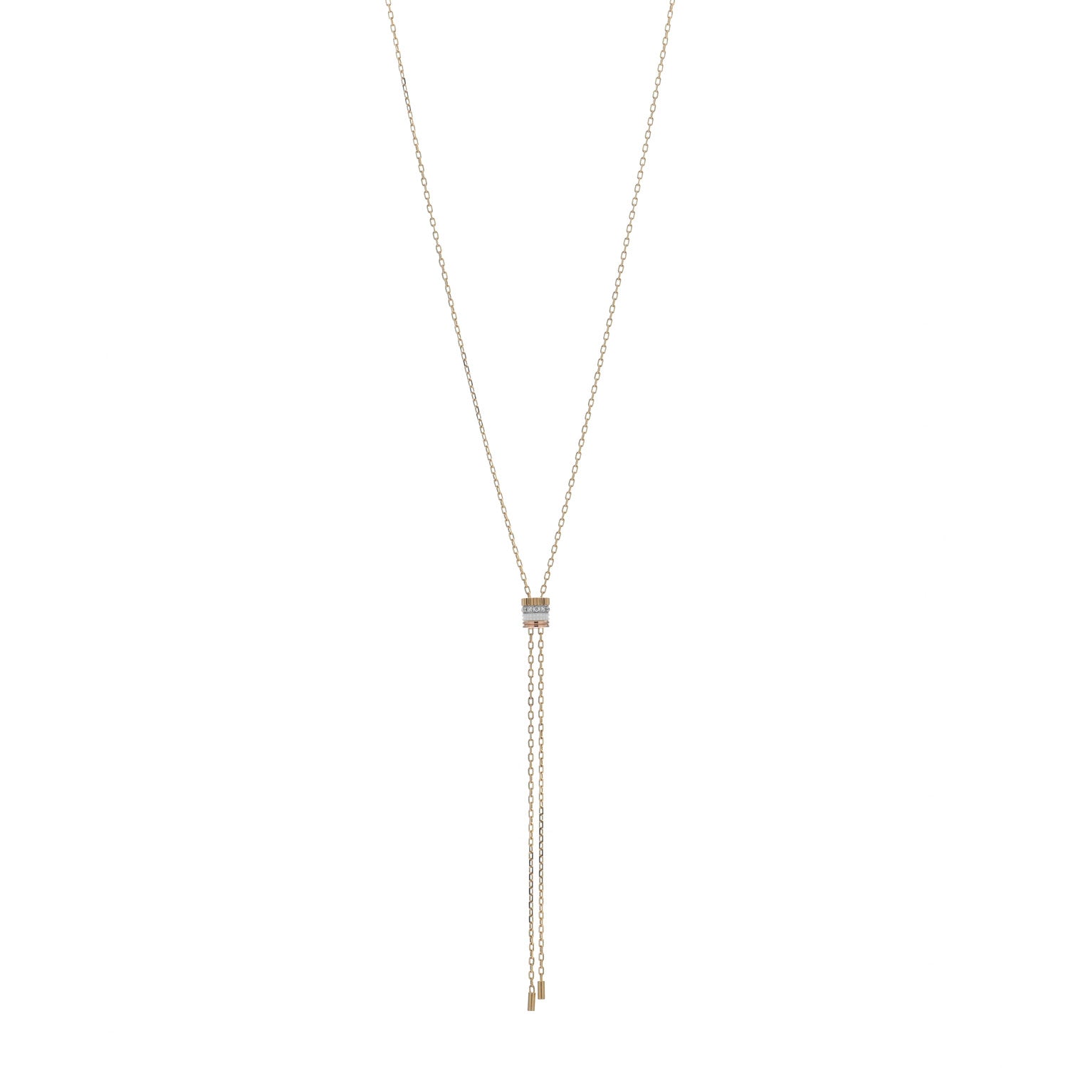 Boucheron 18K White Yellow Rose Gold Diamond Ceramic SM Quatre White Edition Tie Necklace 1 of 4