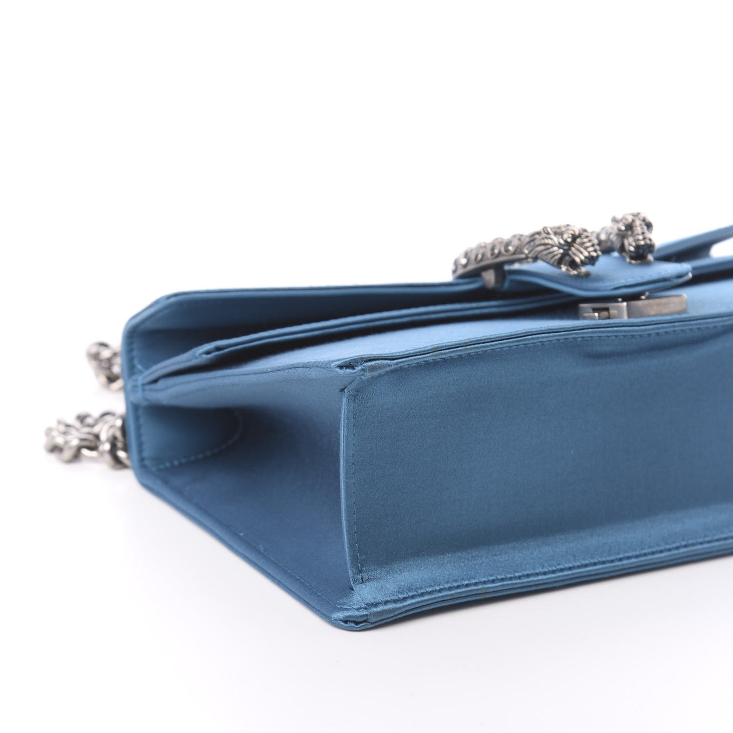 Satin Silk Crystal Small Dionysus Shoulder Bag Turchese Black Diamond