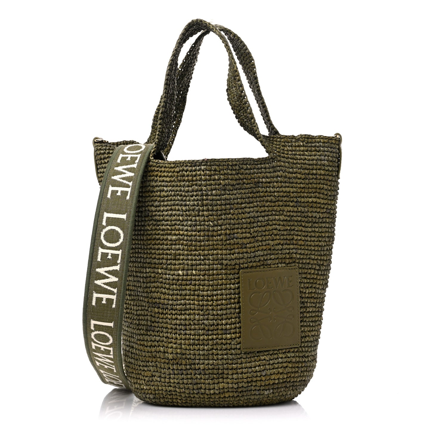 Raffia Mini Slit Tote Bag Natural Olive