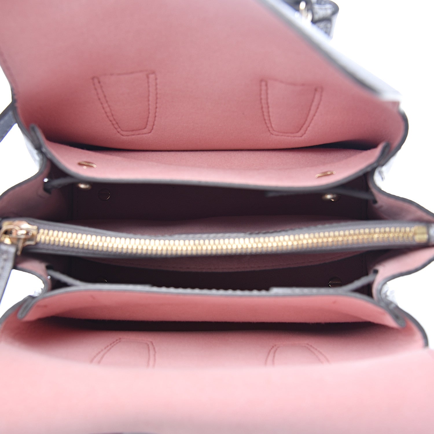 MCM Metallic Grained Calfskin Mini Milla Tote Spike Silver 4 of 9