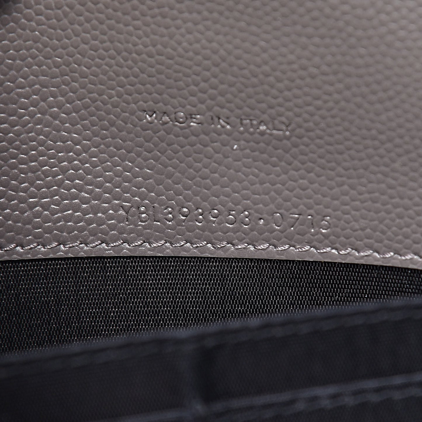 Grain De Poudre Matelasse Chevron Monogram Chain Wallet Fog