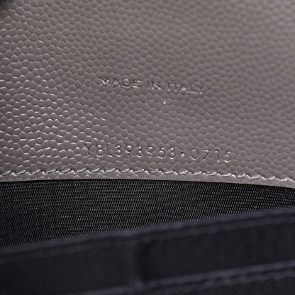 Saint Laurent Grain De Poudre Matelasse Chevron Monogram Chain Wallet Fog 7 of 15