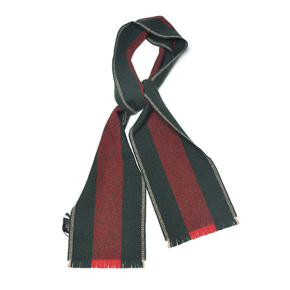 Gucci Wool Knit Stripe Scarf Red Green 1 of 5