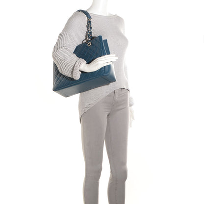 Chanel Caviar Grand Shopping Tote GST Dark Blue 2 of 6