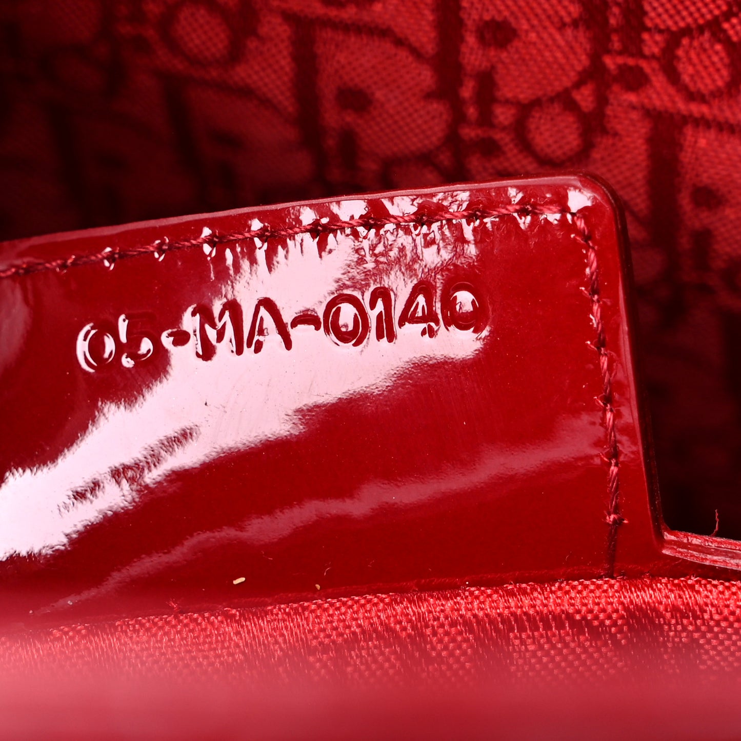 Patent Cannage Large Lady Dior Red
