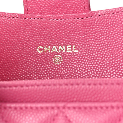 Chanel Caviar Quilted Flap Card Holder Wallet Pink 6 of 10