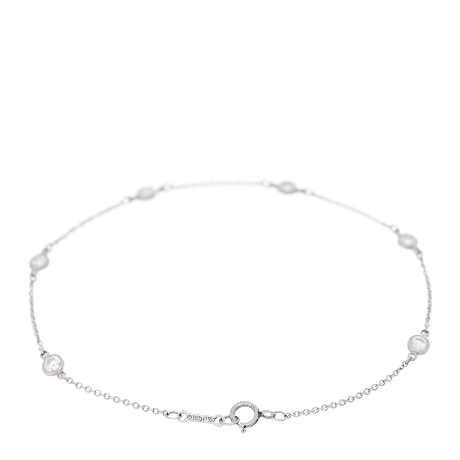 Tiffany Platinum Diamond .60ctw Elsa Peretti Diamonds by the Yard Station Bracelet 2 of 4